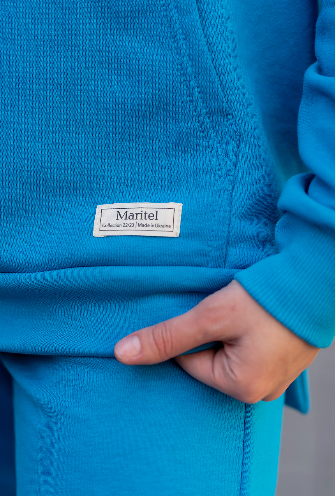 Блакитний спортивний костюм худі петля з довязом —  325359. Maritel. Зображення 1