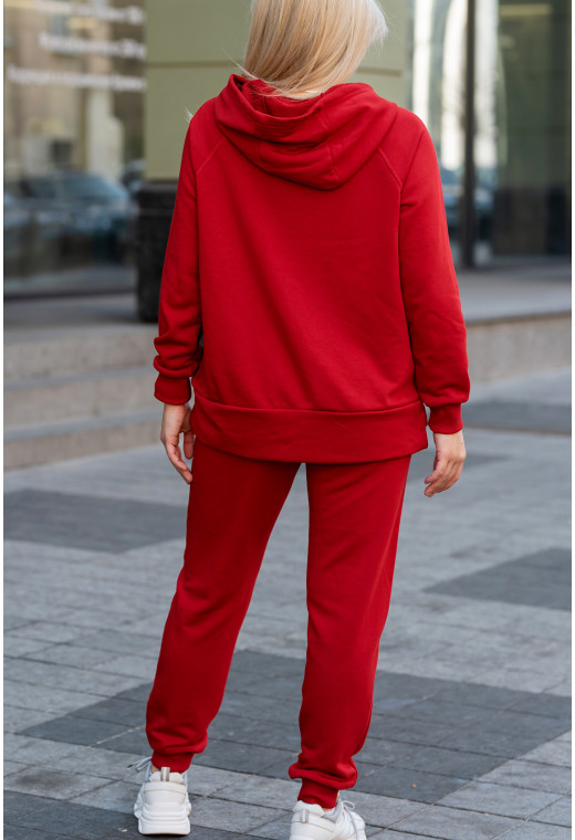 Червоний костюм худі петля з довязом — 837843. Maritel. Зображення 1 Червоний костюм худі петля з довязом — 837843. Maritel. Зображення 1