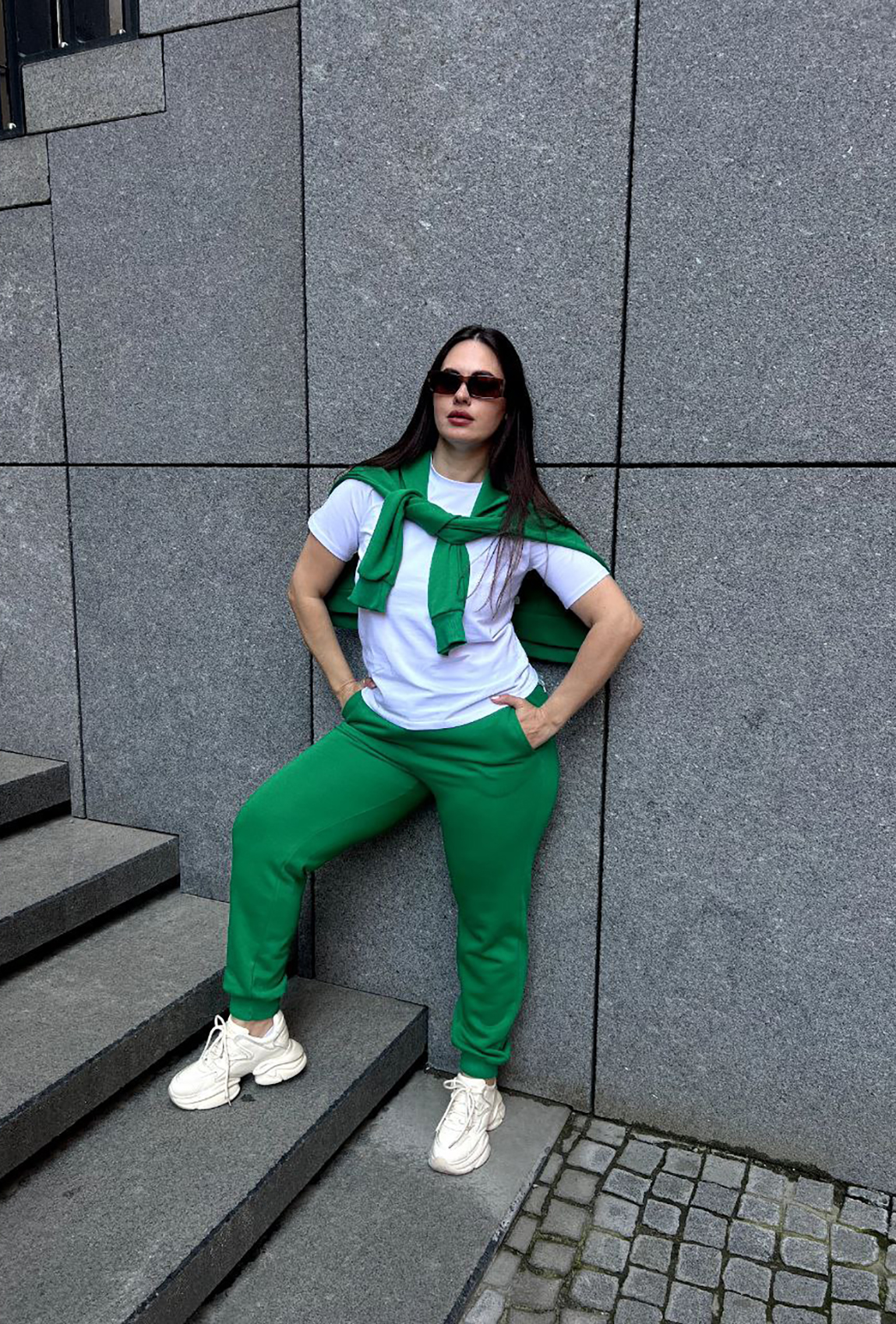 Зелений костюм худі петля з довязом —  782198. Maritel. Зображення 3