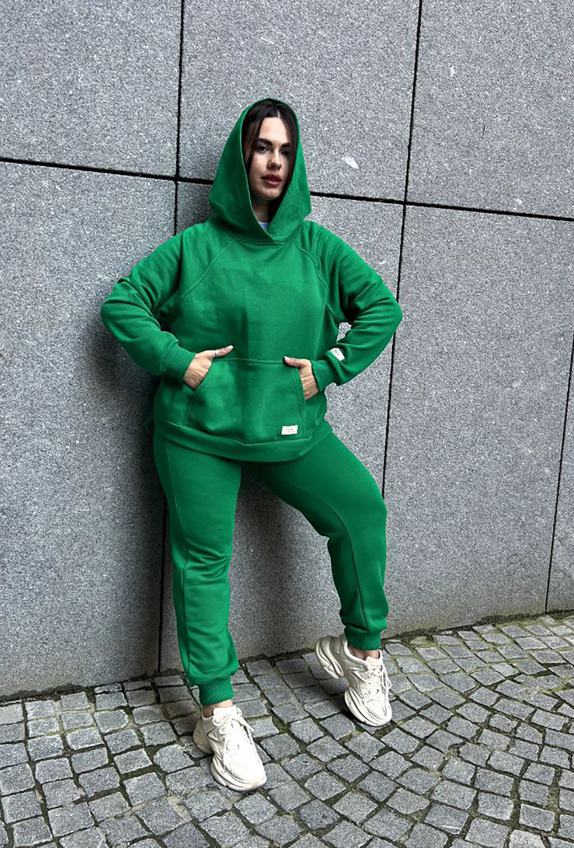 Зелений костюм худі петля з довязом —  782198. Maritel. Зображення 2