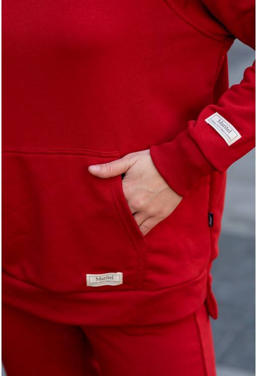 Червоний костюм худі петля з довязом — 837843. Maritel. Зображення 3 Червоний костюм худі петля з довязом — 837843. Maritel. Зображення 3