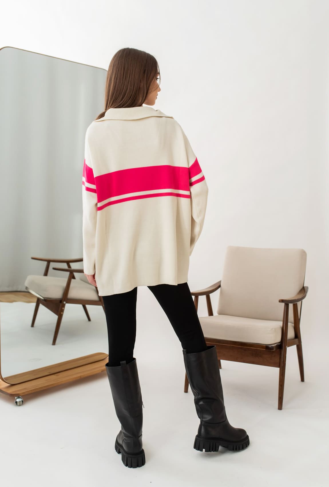 Рожева кофта під горло на блискавці —  610347. Maritel. Зображення 2