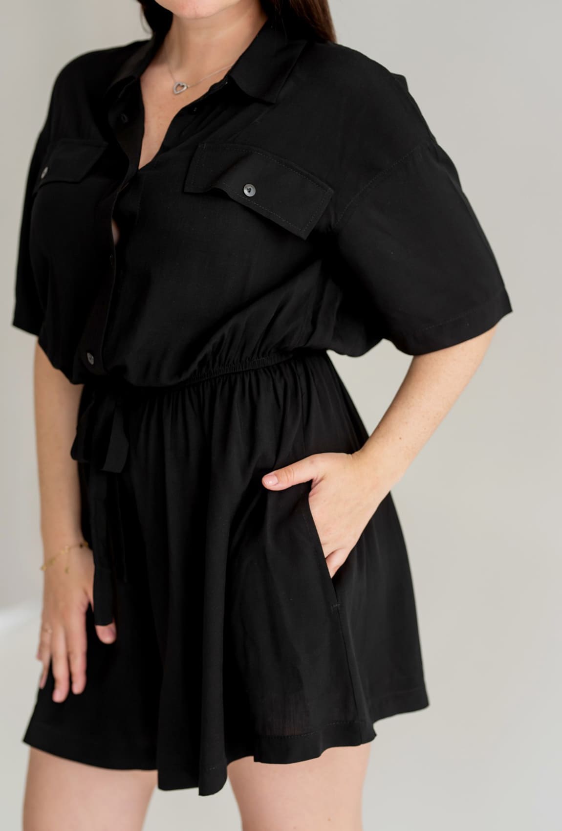 Черный льняной комбинезон —  771828. Maritel. Изображенние 3