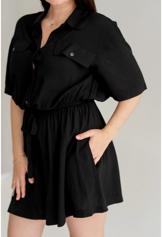 Черный льняной комбинезон — 771828. Maritel. Изображенние 3 Черный льняной комбинезон — 771828. Maritel. Изображенние 3