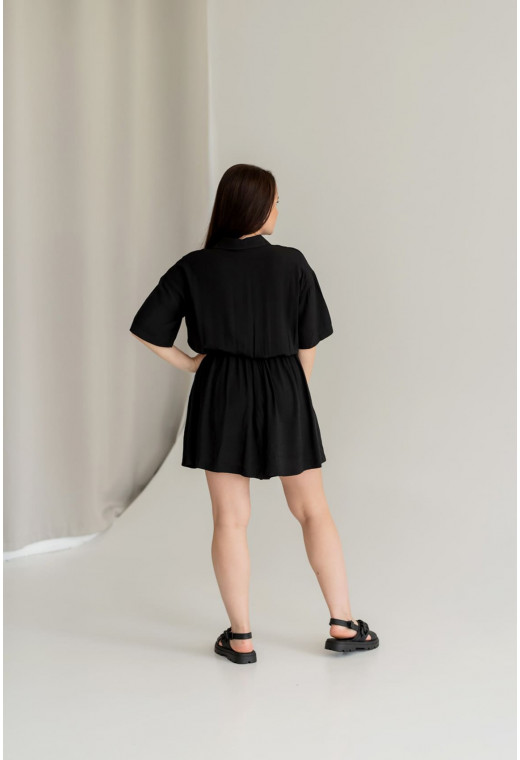 Черный льняной комбинезон — 771828. Maritel. Изображенние 1 Черный льняной комбинезон — 771828. Maritel. Изображенние 1