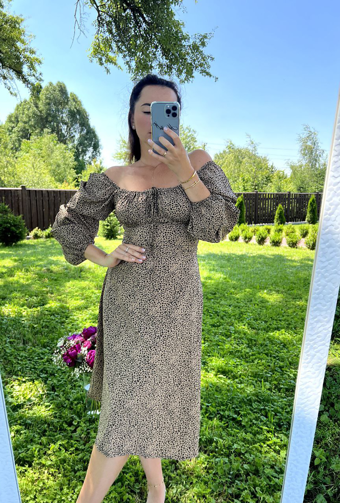 Коричневое платье софт со шнурком —  184773. Maritel