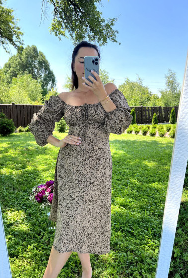  Коричневое платье софт со шнурком. Maritel. Изображенние 6