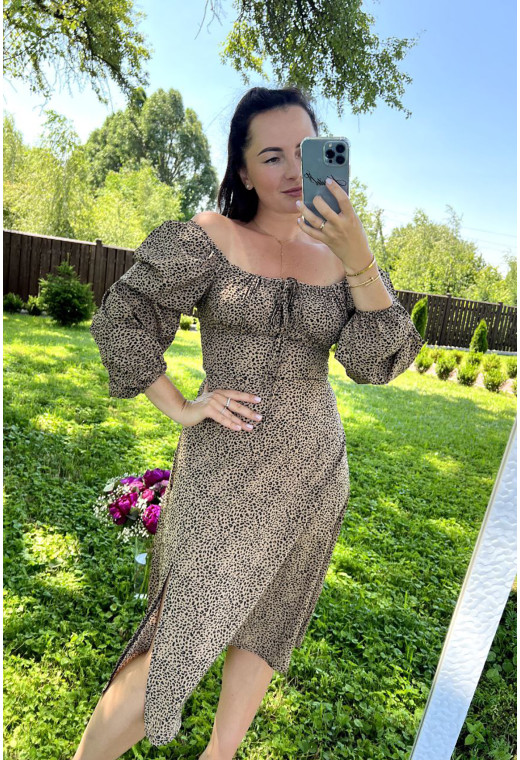 Коричнева сукня софт зі шнурком. Maritel. Зображення 2 Коричнева сукня софт зі шнурком. Maritel. Зображення 2