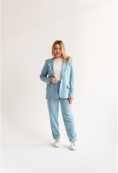 Блакитний класичний брючний костюм. Maritel. Зображення 8