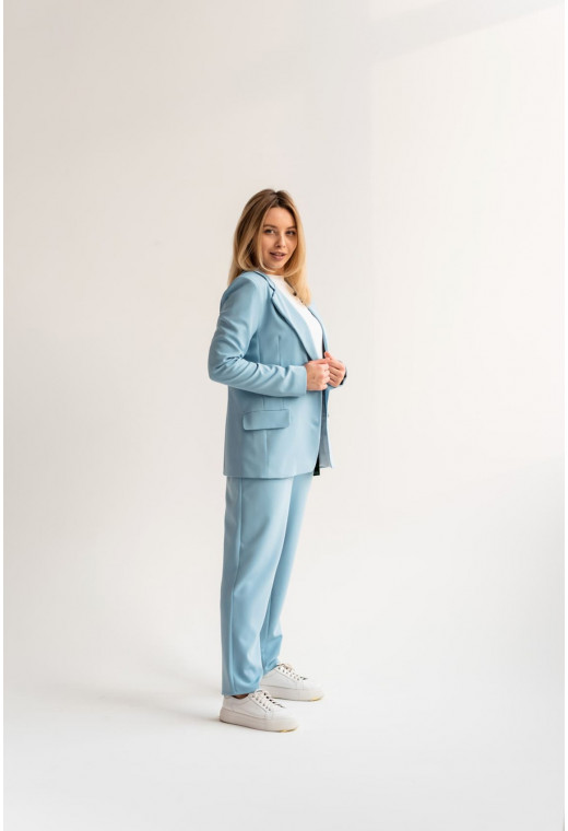 Блакитний класичний брючний костюм —  463498. Maritel. Зображення 4 Блакитний класичний брючний костюм —  463498. Maritel. Зображення 4