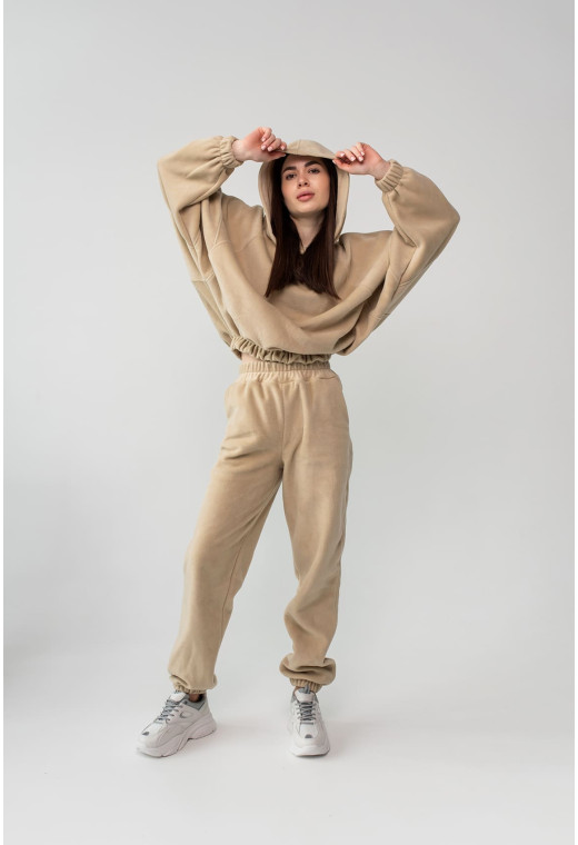 Бежевый костюм флис с капюшоном — 399100. Maritel. Изображенние 2 Бежевый костюм флис с капюшоном — 399100. Maritel. Изображенние 2