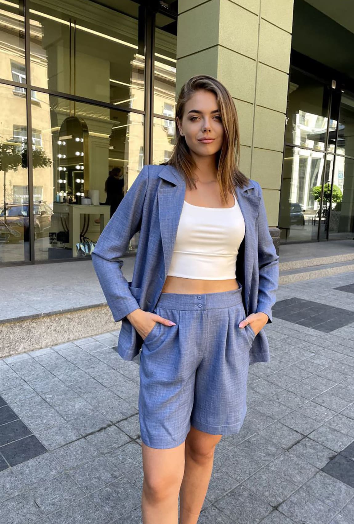 Синий костюм пиджак и шорты — 534518. Maritel Синий костюм пиджак и шорты — 534518. Maritel