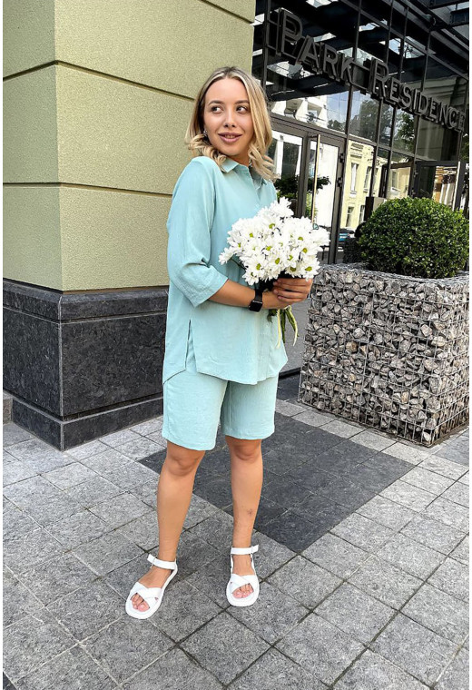 Ментоловий костюм жатка з шортами — 315894. Maritel. Зображення 2 Ментоловий костюм жатка з шортами — 315894. Maritel. Зображення 2