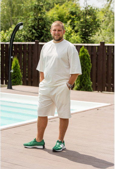 Белый костюм шорты + футболка мужская. Maritel. Изображенние 4