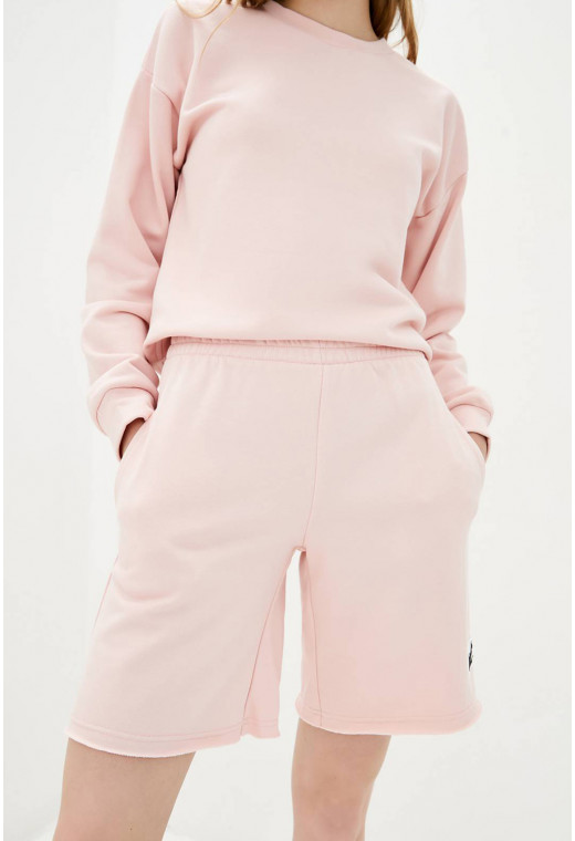 Персиковый костюм петля (шорты+свитшот) — 986693. Maritel. Изображенние 2 Персиковый костюм петля (шорты+свитшот) — 986693. Maritel. Изображенние 2
