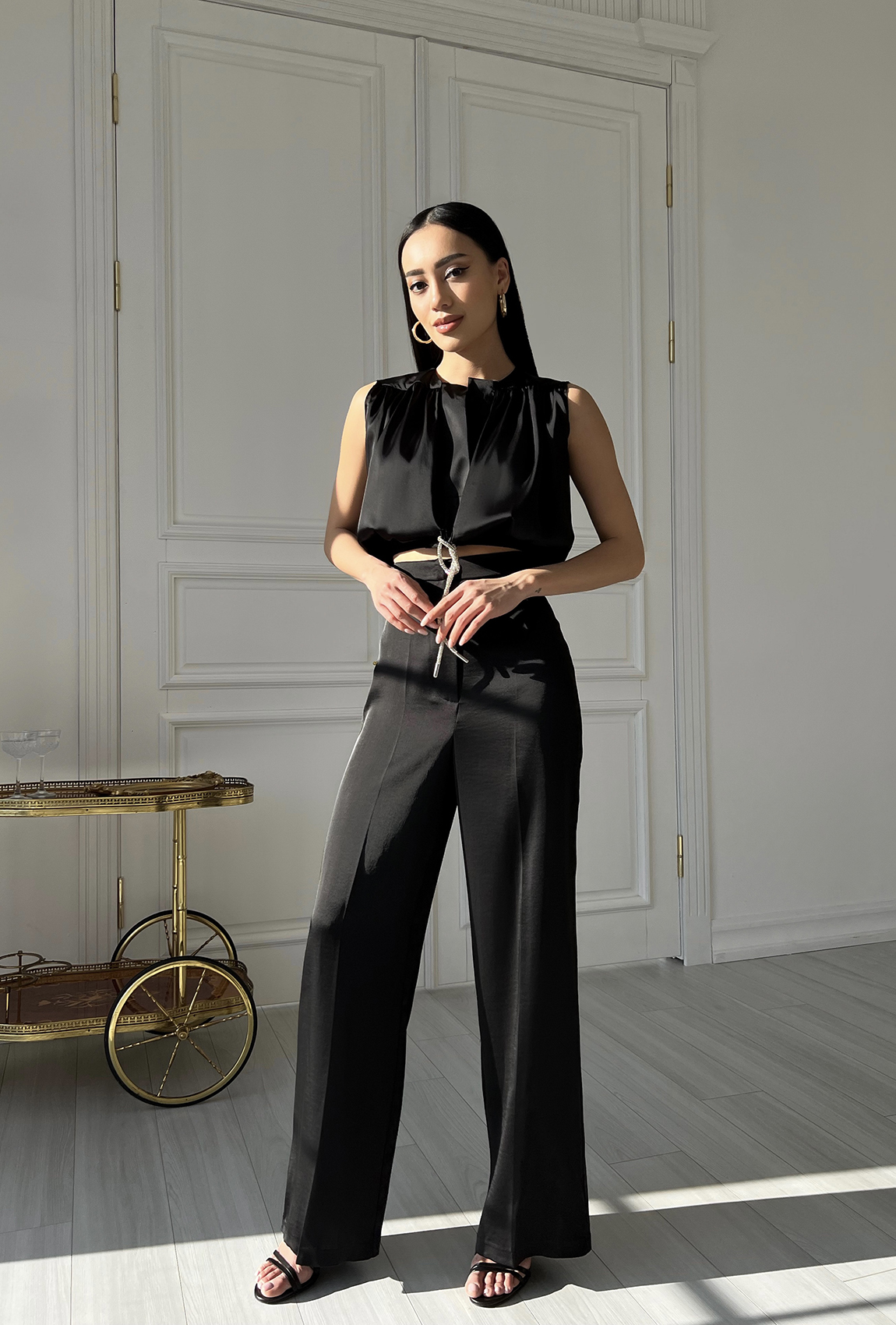 Черный шелковый костюм — 808734. Maritel Черный шелковый костюм — 808734. Maritel