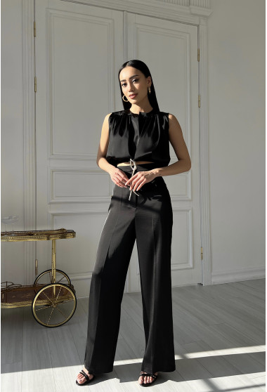 Чорний шовковий костюм. Maritel. Зображення 10