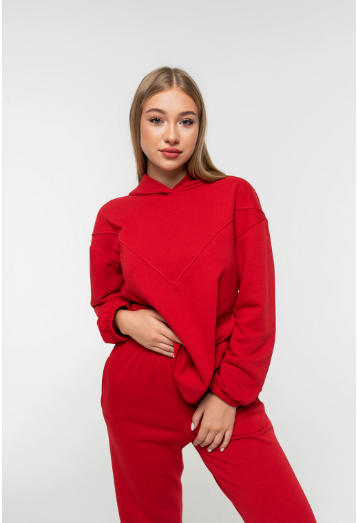 Червоний спортивний костюм петля з капюшоном — 166432. Maritel. Зображення 1 Червоний спортивний костюм петля з капюшоном — 166432. Maritel. Зображення 1