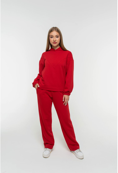Красный спортивный костюм петля с капюшоном. Maritel. Изображенние 10