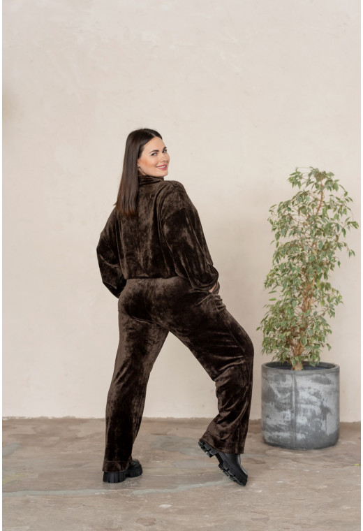 Коричневый спортивный велюровый костюм — 871401. Maritel. Изображенние 2 Коричневый спортивный велюровый костюм — 871401. Maritel. Изображенние 2