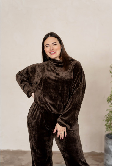 Коричневий спортивний велюровий костюм. Maritel. Зображення 6