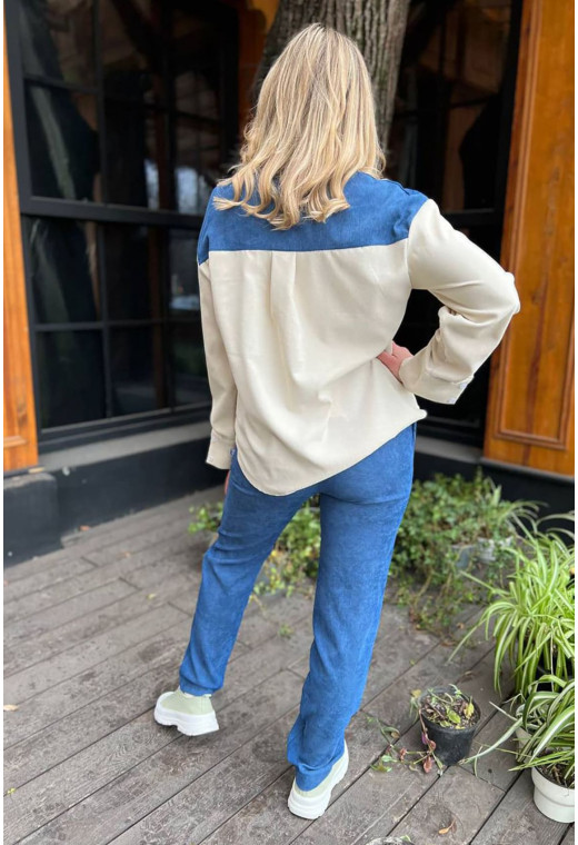 Синьо-бежевий вельветовий костюм —  254692. Maritel. Зображення 2 Синьо-бежевий вельветовий костюм —  254692. Maritel. Зображення 2