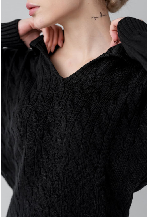 Чорний в'язаний костюм поло коса — 547280. Maritel. Зображення 2 Чорний в'язаний костюм поло коса — 547280. Maritel. Зображення 2