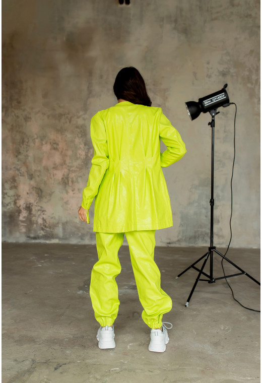 Салатовая рубашка эко кожа питон — 715535. Maritel. Изображенние 3 Салатовая рубашка эко кожа питон — 715535. Maritel. Изображенние 3