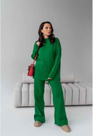 Зеленый костюм с туникой воротник стойка. Maritel. Изображенние 9