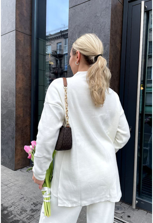 Молочный костюм с туникой воротник стойка — 608240. Maritel. Изображенние 2 Молочный костюм с туникой воротник стойка — 608240. Maritel. Изображенние 2