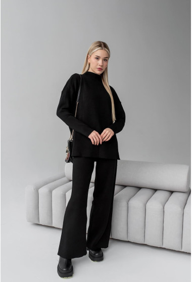 Черный костюм с туникой воротник стойка. Maritel. Изображенние 8