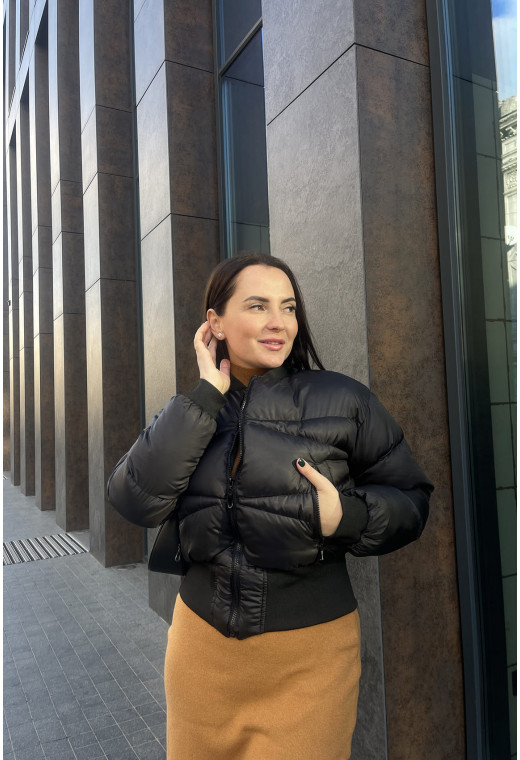 Черная короткая куртка — 462622. Maritel. Изображенние 2 Черная короткая куртка — 462622. Maritel. Изображенние 2