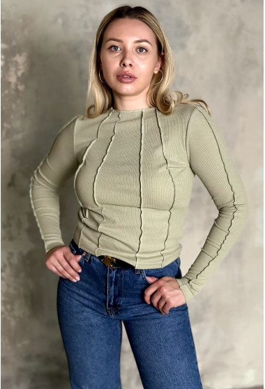 Оливковий лонгслів з відстрочкою. Maritel. Зображення 8