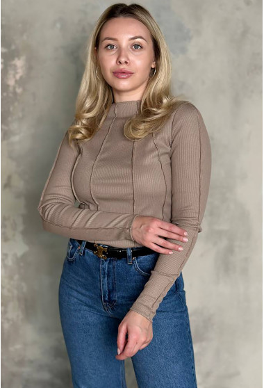 Бежевий лонгслів з відстрочкою. Maritel. Зображення 1