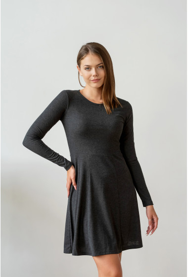 Графітова осіння сукня в рубчик. Maritel. Зображення 1