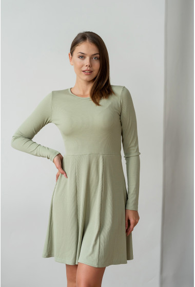 Оливкова осіння сукня в рубчик. Maritel. Зображення 12