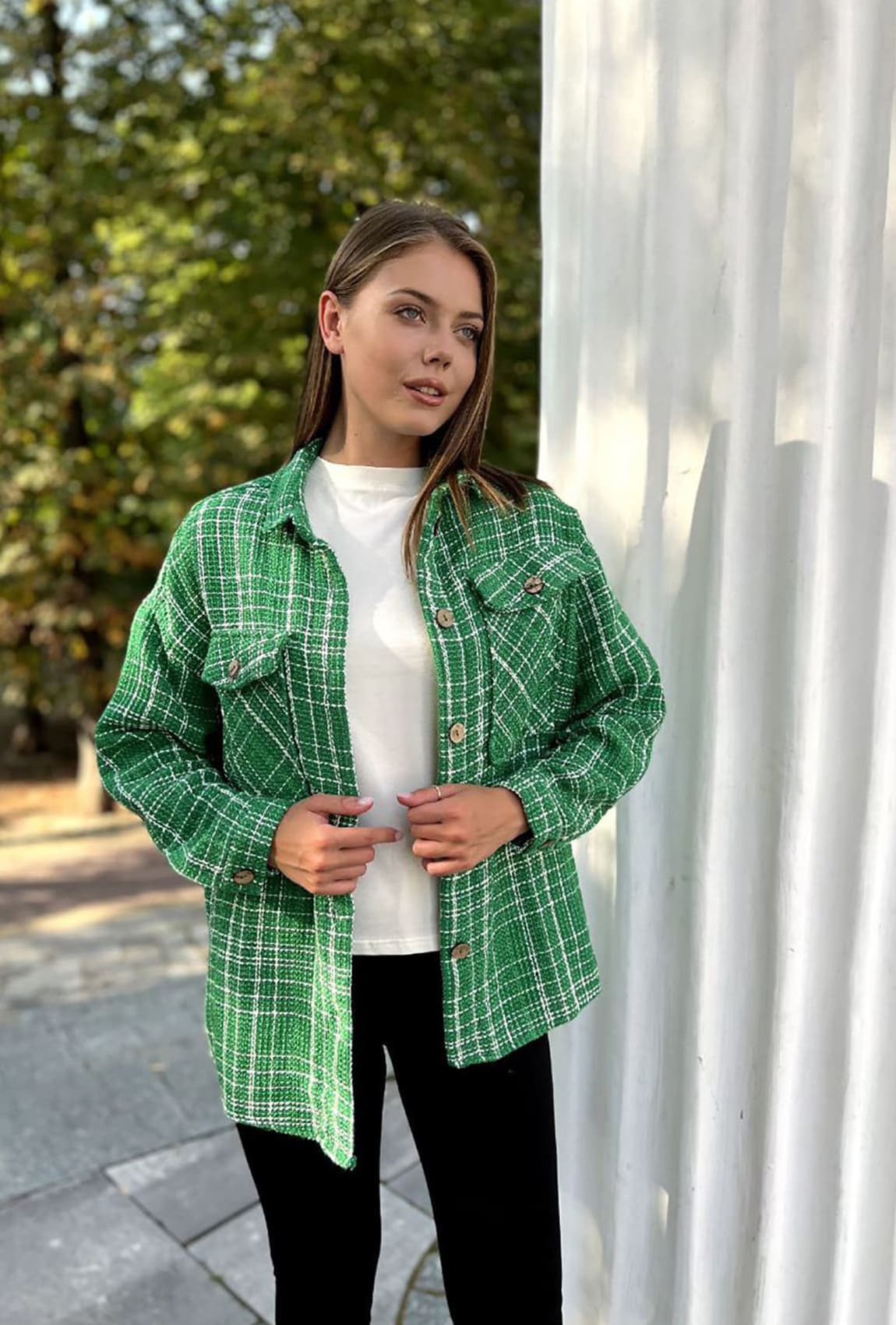 Зеленая рубашка твид —  787843. Maritel