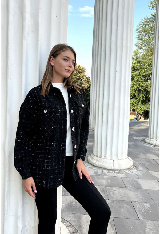 Черная рубашка твид — 701139. Maritel. Изображенние 2 Черная рубашка твид — 701139. Maritel. Изображенние 2