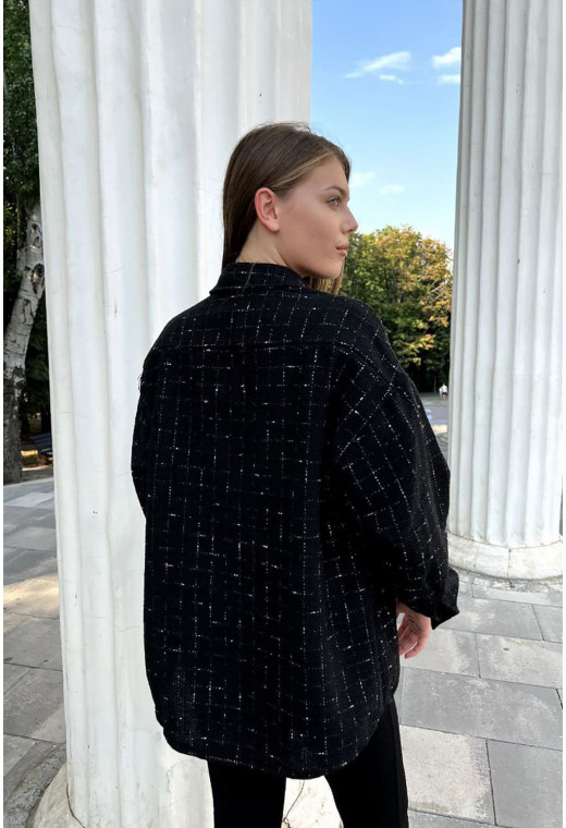 Черная рубашка твид — 701139. Maritel. Изображенние 1 Черная рубашка твид — 701139. Maritel. Изображенние 1