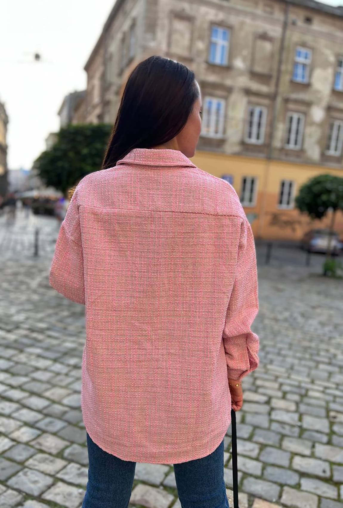 Розовая рубашка твид —  568185. Maritel. Изображенние 1
