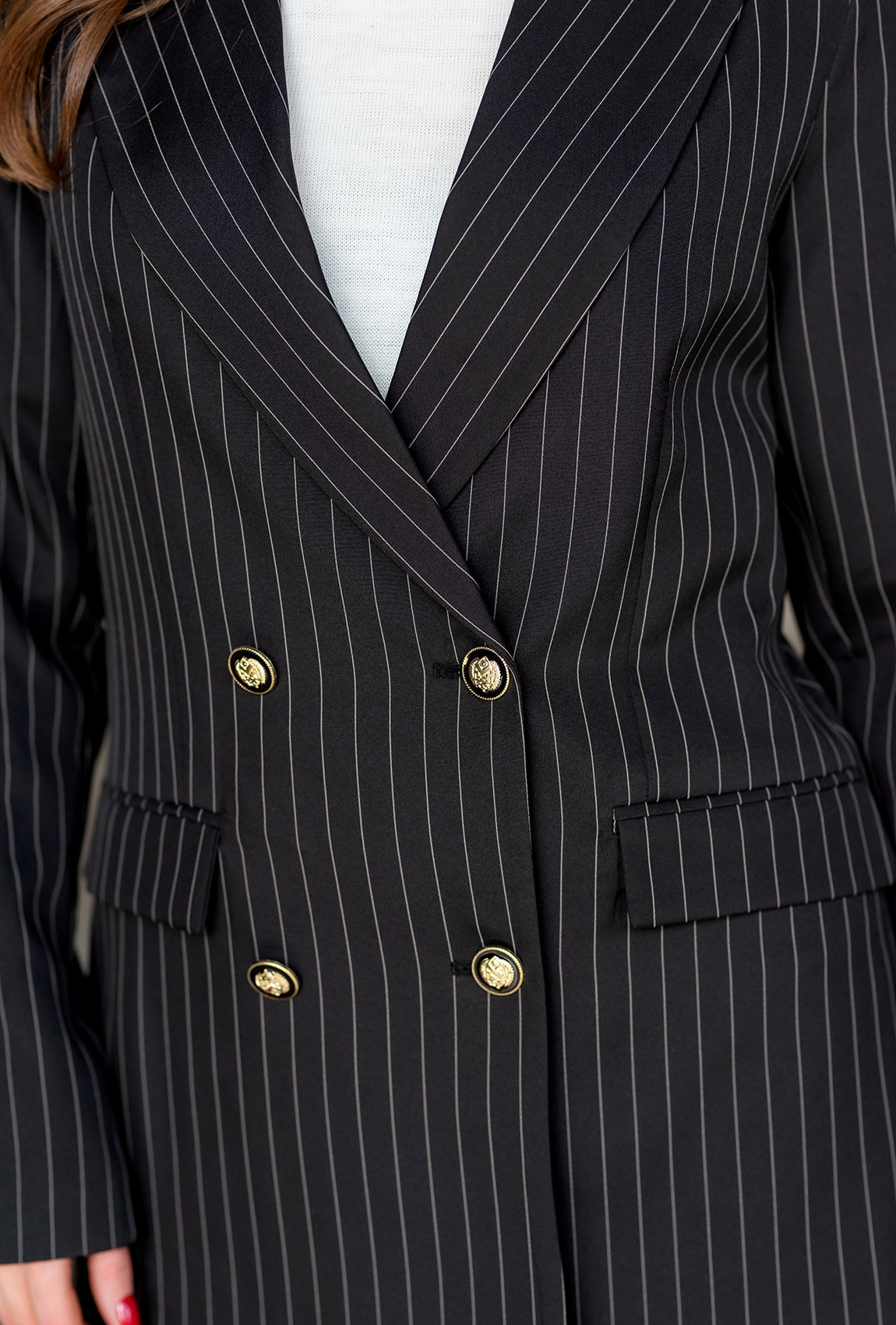 Черный пиджак в полоску —  582265. Maritel. Изображенние 3