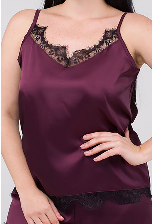 Марсалова классическая пижама с шортами — 530691. Maritel. Изображенние 1 Марсалова классическая пижама с шортами — 530691. Maritel. Изображенние 1