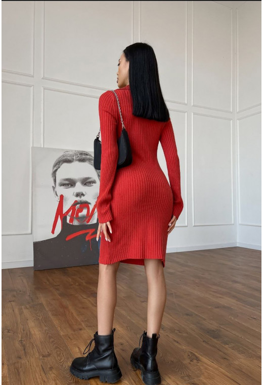 Теракотова сукня поло рубчик — 973409. Maritel. Зображення 2 Теракотова сукня поло рубчик — 973409. Maritel. Зображення 2