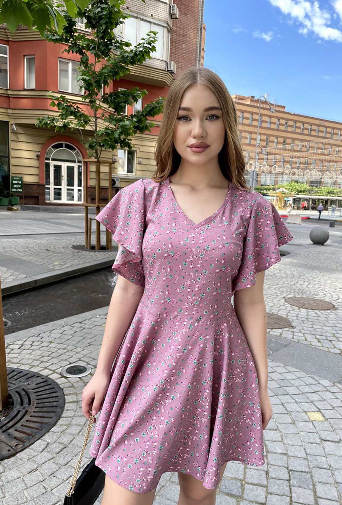 Лілова сукня в квітковий принт —  250902. Maritel Лілова сукня в квітковий принт —  250902. Maritel