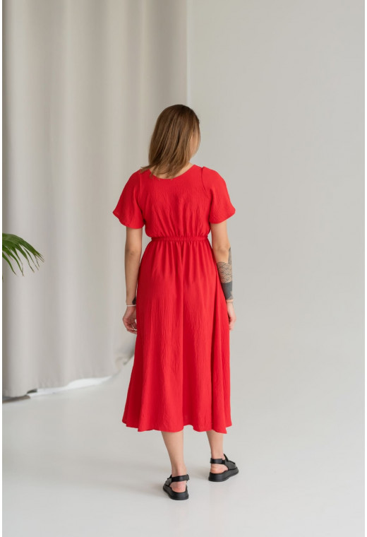 Красное платье жатка — 103374. Maritel. Изображенние 2 Красное платье жатка — 103374. Maritel. Изображенние 2