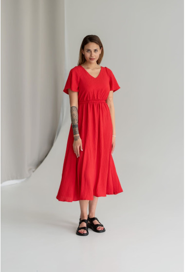 Червона сукня жатка . Maritel. Зображення 6