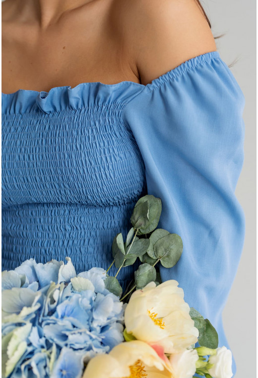 Голубое вязаное платье резинка —  588854. Maritel. Изображенние 2 Голубое вязаное платье резинка —  588854. Maritel. Изображенние 2