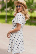 Белое платье на запах в синий горошек — 973224. Maritel. Изображенние 1 Белое платье на запах в синий горошек — 973224. Maritel. Изображенние 1