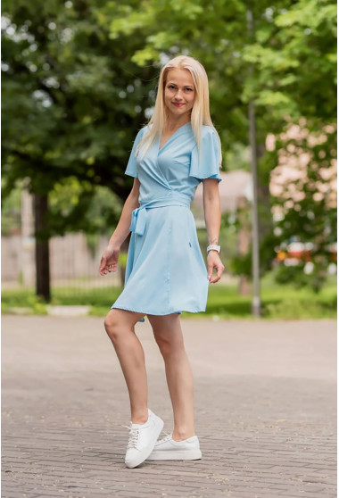 Блакитна сукня на запах . Maritel. Зображення 9