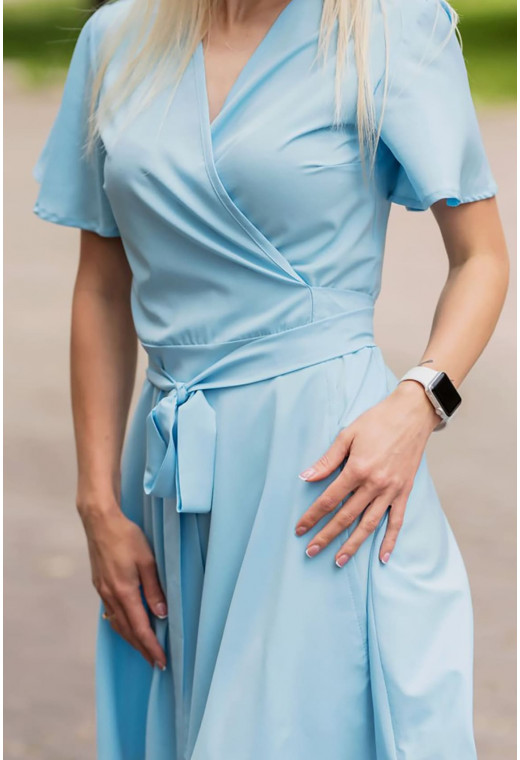 Голубое платье на запах — 922114. Maritel. Изображенние 2 Голубое платье на запах — 922114. Maritel. Изображенние 2